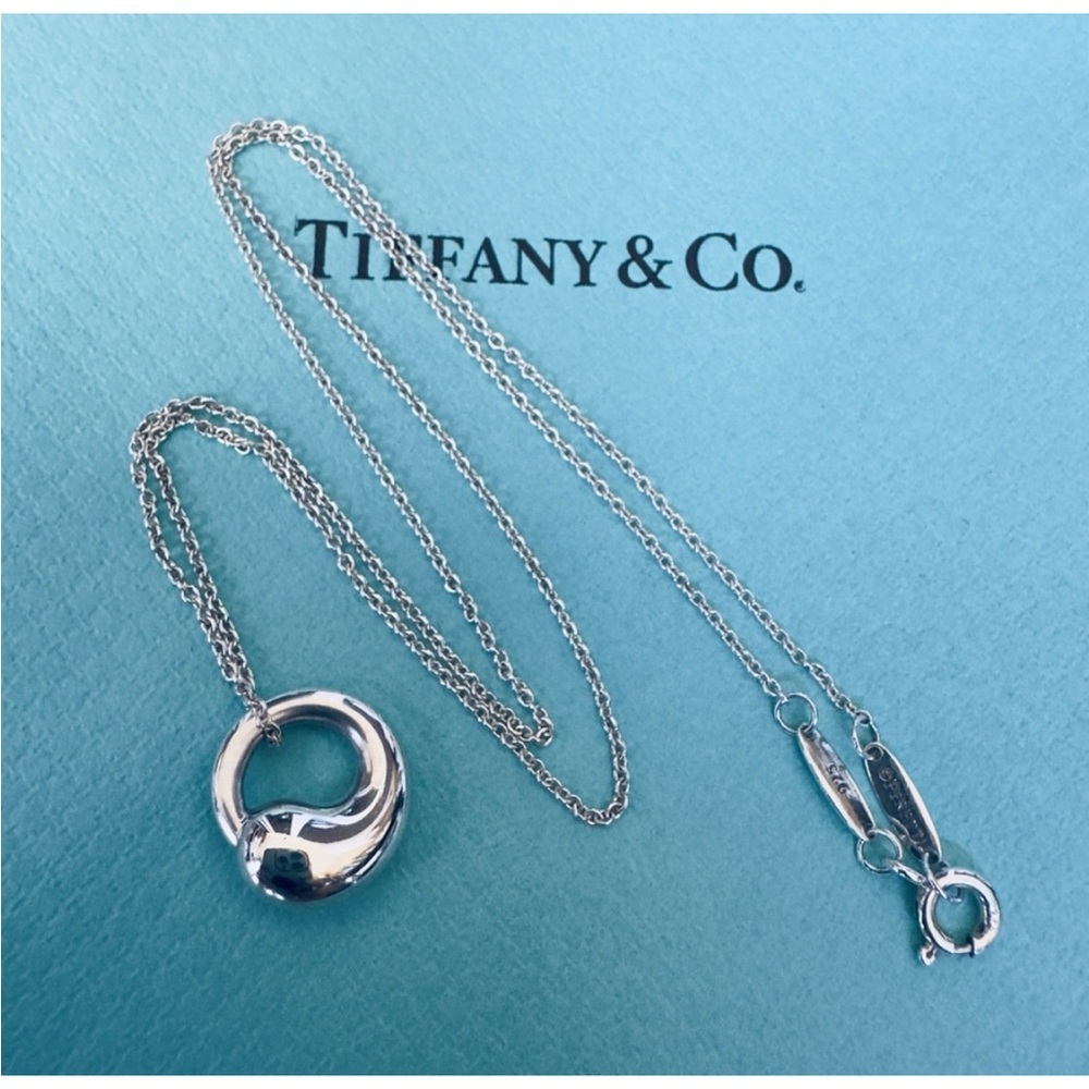 Tiffany & Co. Sterling Silver 925 Elsa Peretti Eternal Circle Necklace 16"